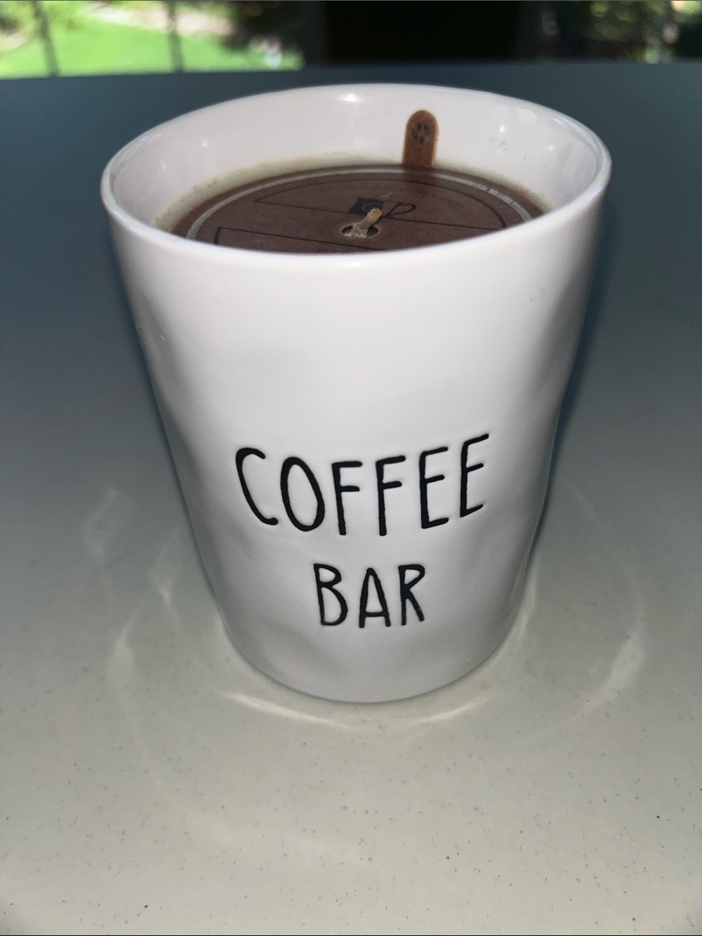 Coffee Bar Textured Ceramic Candle — White Kitchen Accent